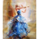 音樂題材(人物)系列- 小提琴手-y14122 畫作系列 - 油畫 - 油畫人物系列